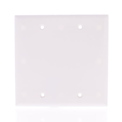 Eaton 2137W White 2-Gang Blank Plastic Standard Wallplate Cover Plate Box Mount