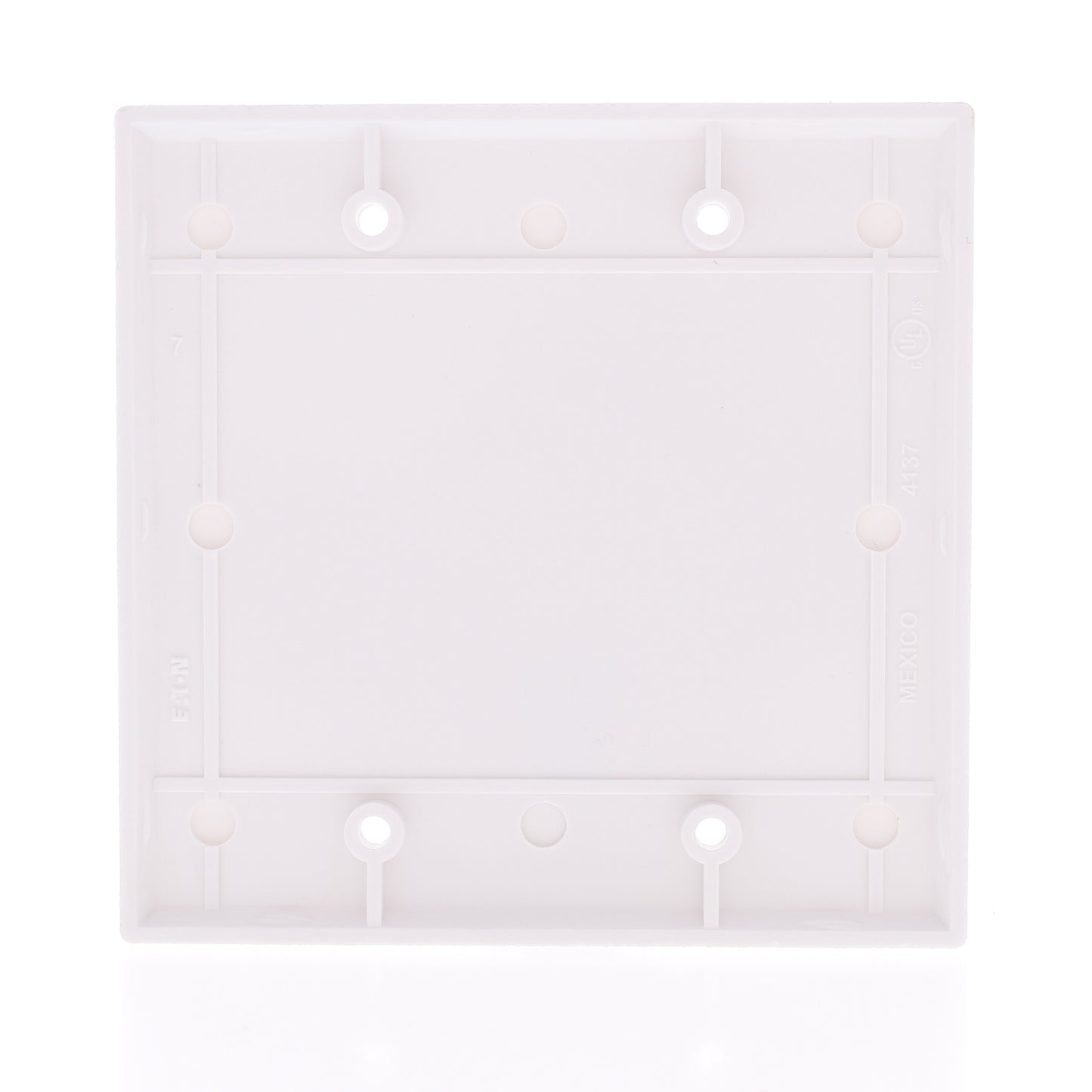 Eaton 2137W White 2-Gang Blank Plastic Standard Wallplate Cover Plate Box Mount
