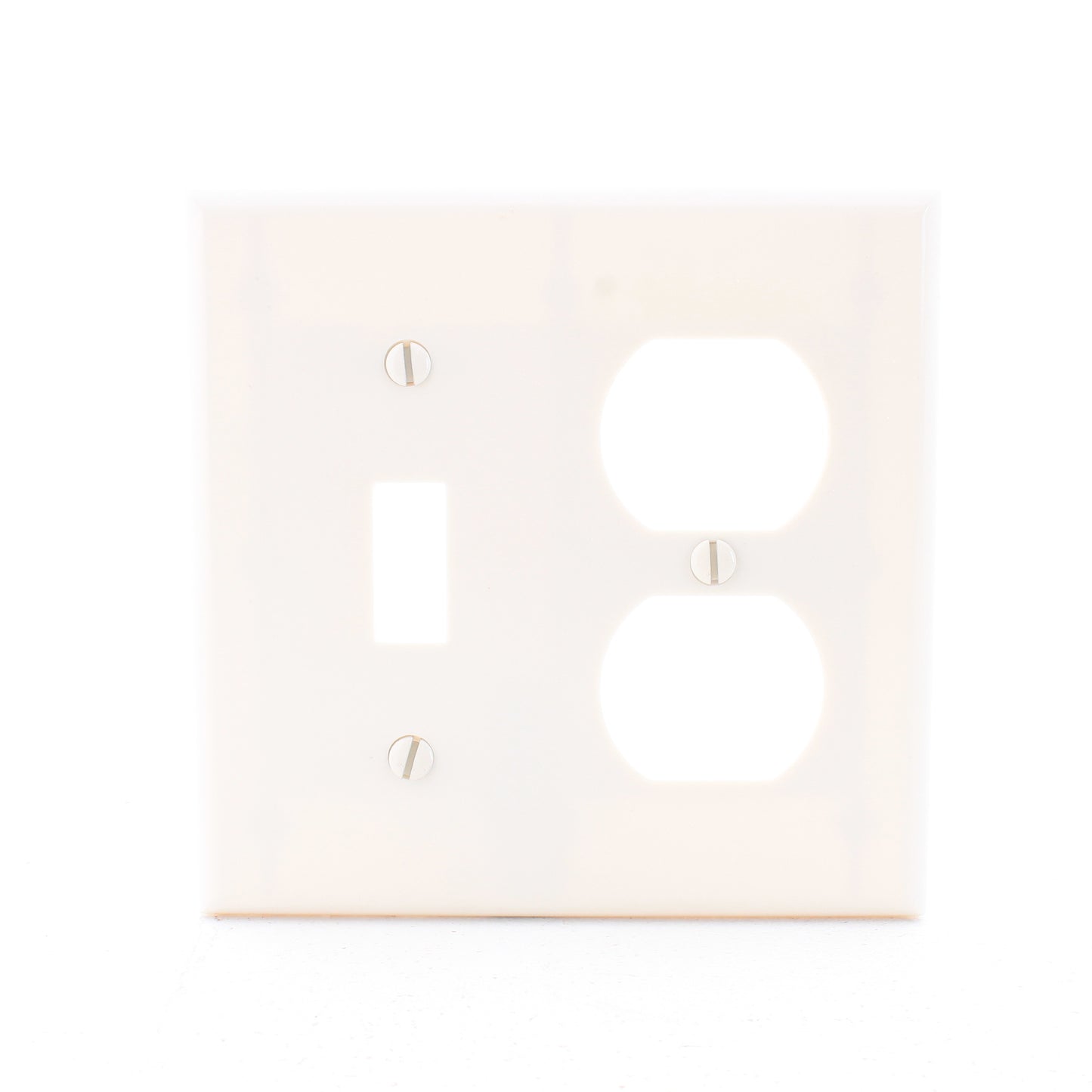 Eaton 2138LA Light Almond 2-Gang Toggle Duplex Plastic Standard Wallplate Cover