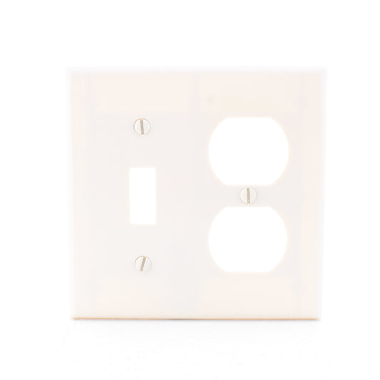 Eaton 2138LA Light Almond 2-Gang Toggle Duplex Plastic Standard Wallplate Cover
