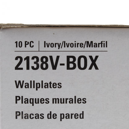 Eaton 2138V Ivory 2-Gang Toggle Duplex Plastic Standard Wallplate Cover 10-pack