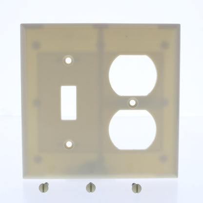 Eaton 2138V Ivory 2-Gang Toggle Duplex Plastic Standard Wallplate Cover 10-pack