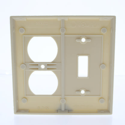 Eaton 2138V Ivory 2-Gang Toggle Duplex Plastic Standard Wallplate Cover 10-pack