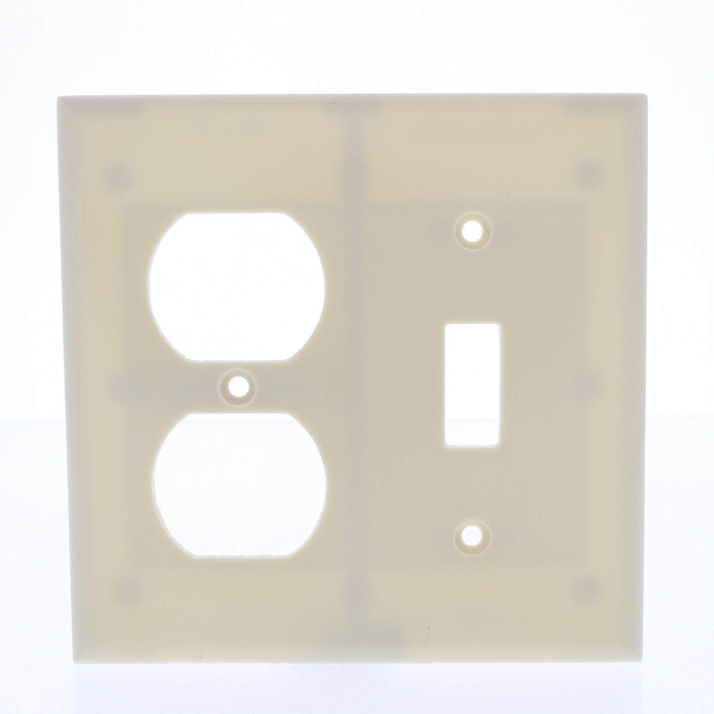 Eaton 2138V Ivory 2-Gang Toggle Switch Duplex Outlet Plastic Standard Wallplate