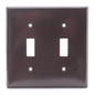 Eaton 2139B Brown 2-Gang Toggle Switch Plastic Standard Wallplate Cover Plate