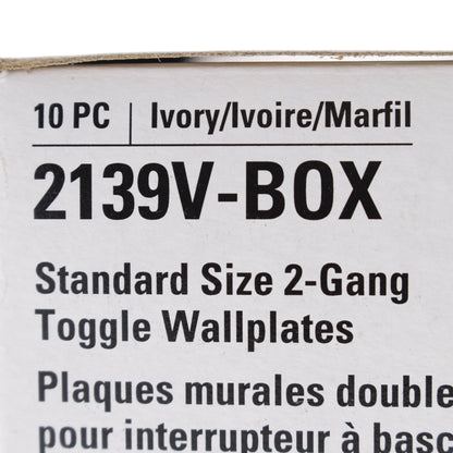 Eaton 2139V Ivory 2-Gang Toggle Switch Plastic Standard Wallplate Covers 10-pack