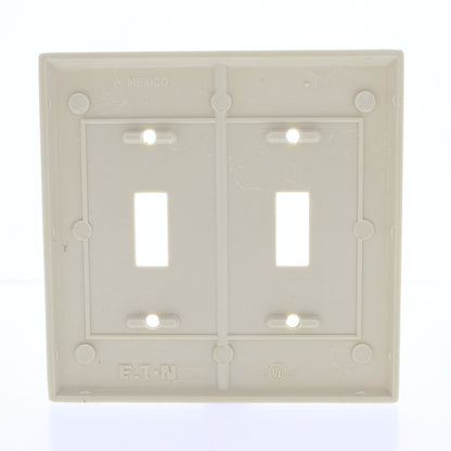 Eaton 2139V Ivory 2-Gang Toggle Switch Plastic Standard Wallplate Covers 10-pack