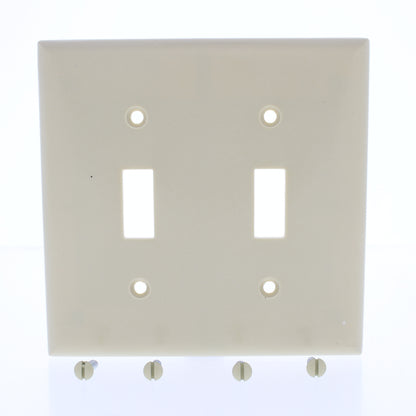Eaton 2139V Ivory 2-Gang Toggle Switch Plastic Standard Wallplate Cover Plate