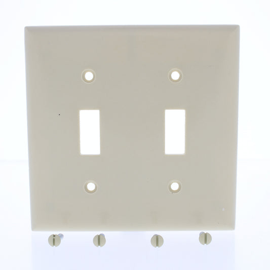 Eaton 2139V Ivory 2-Gang Toggle Switch Plastic Standard Wallplate Cover Plate