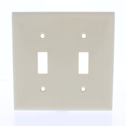 Eaton 2139V Ivory 2-Gang Toggle Switch Plastic Standard Wallplate Cover Plate