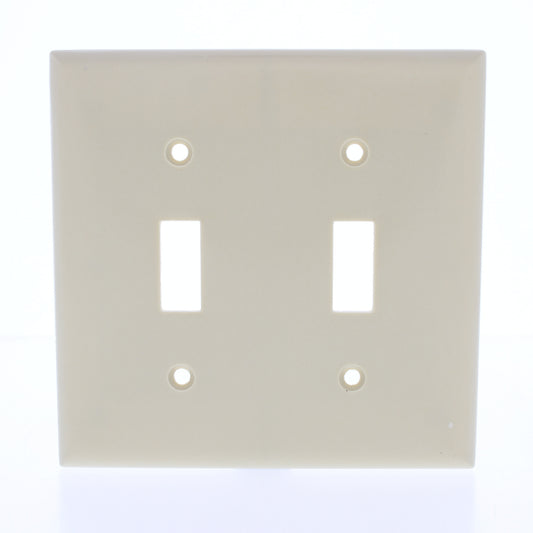 Eaton 2139V Ivory 2-Gang Toggle Switch Plastic Standard Wallplate Cover Plate