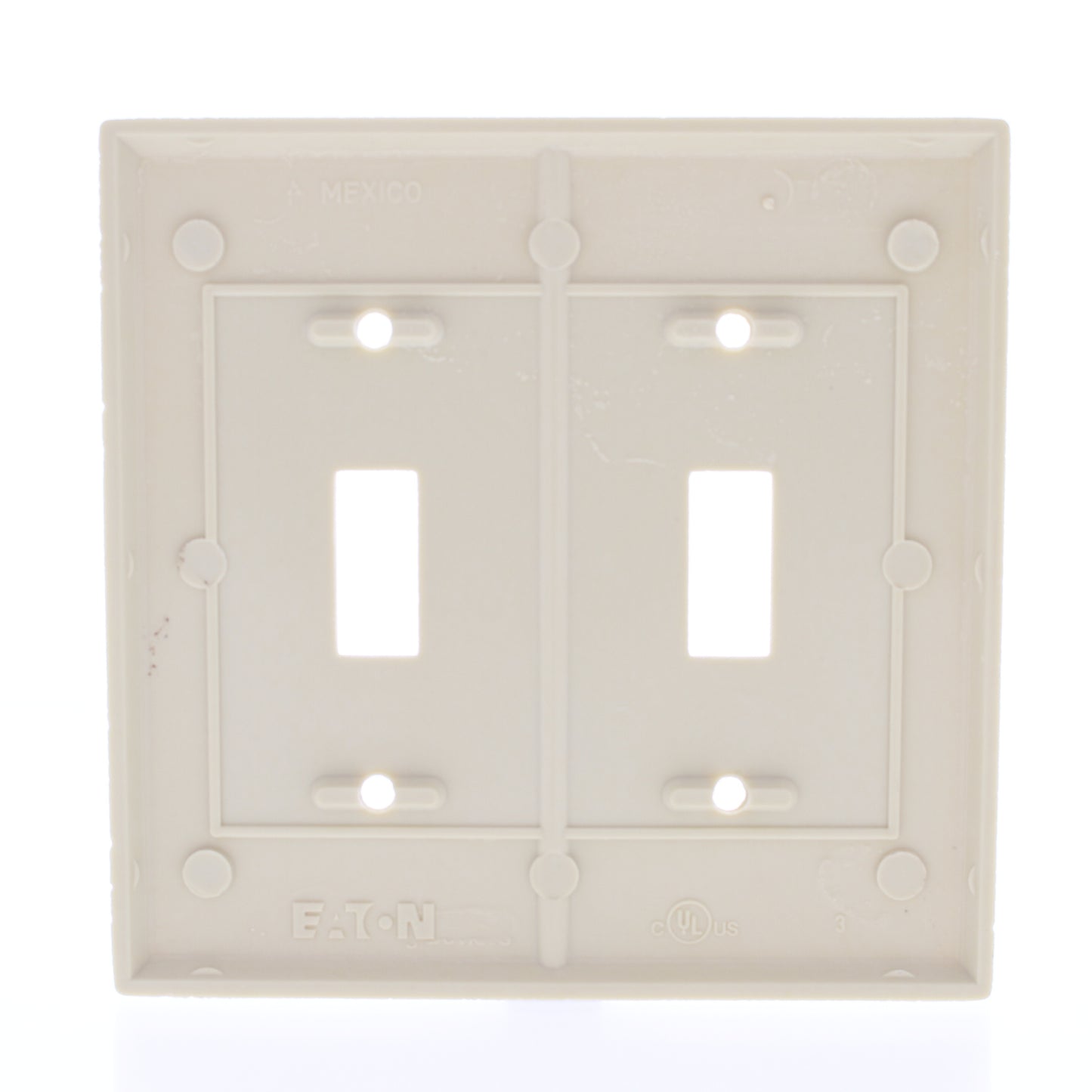 Eaton 2139V Ivory 2-Gang Toggle Switch Plastic Standard Wallplate Cover Plate