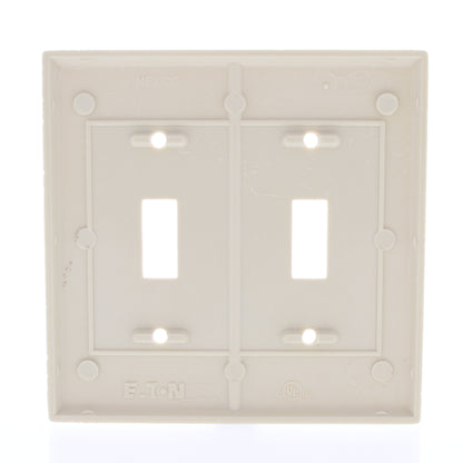 Eaton 2139V Ivory 2-Gang Toggle Switch Plastic Standard Wallplate Cover Plate