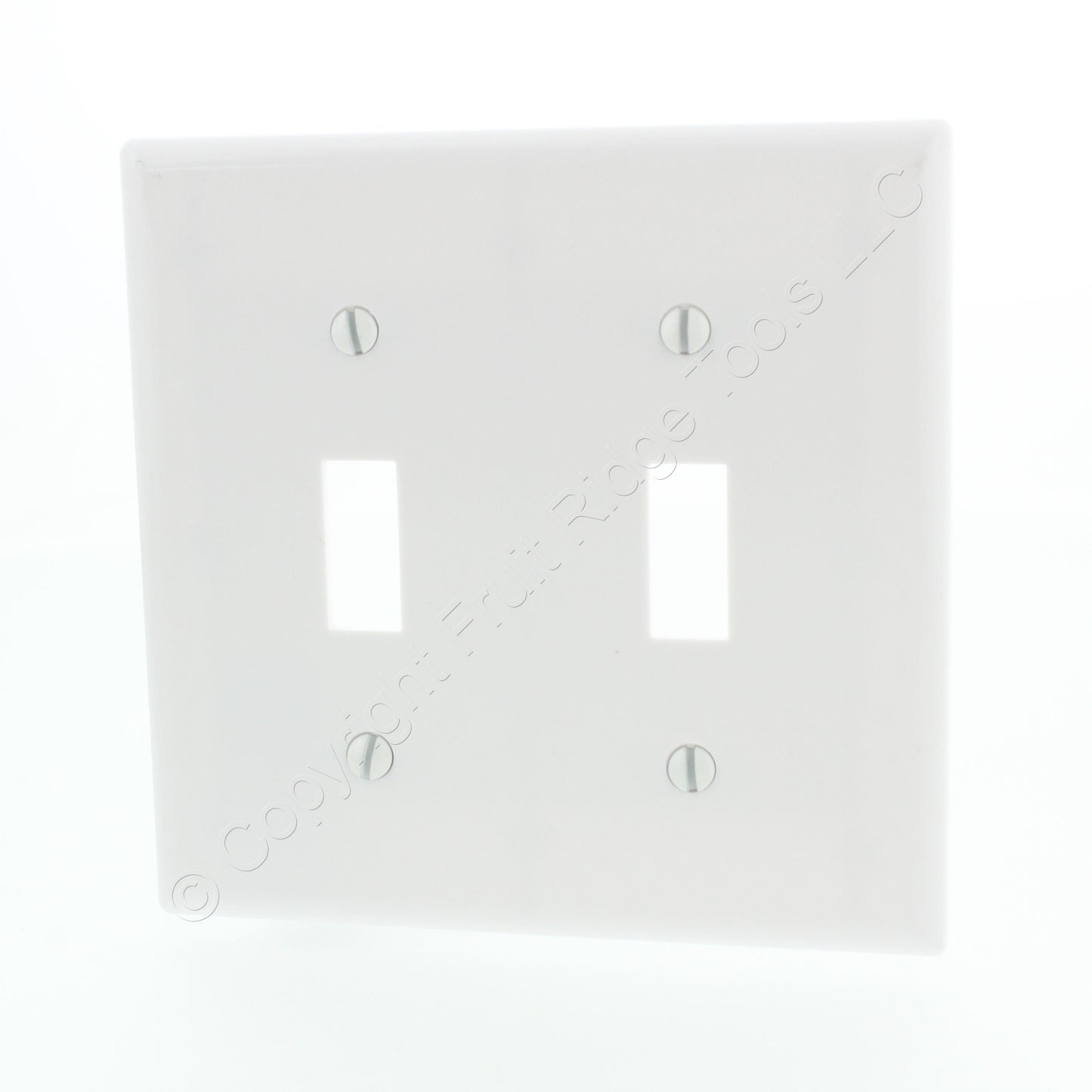 Eaton 2139W White 2-Gang Toggle Switch Plastic Standard Wallplate Cover Plate