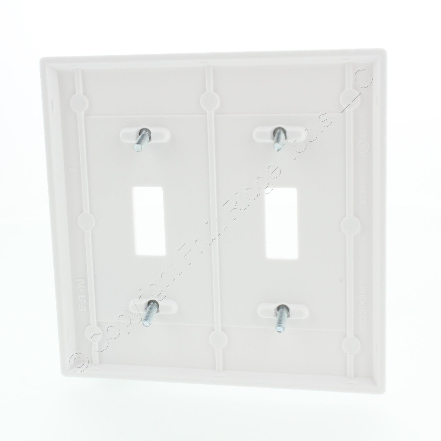 Eaton 2139W White 2-Gang Toggle Switch Plastic Standard Wallplate Cover Plate