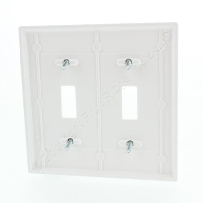 Eaton 2139W White 2-Gang Toggle Switch Plastic Standard Wallplate Cover Plate