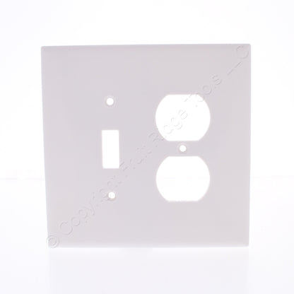 Eaton 2148W White 2-Gang Toggle Duplex Plastic Oversize Wallplate Cover 10-pack