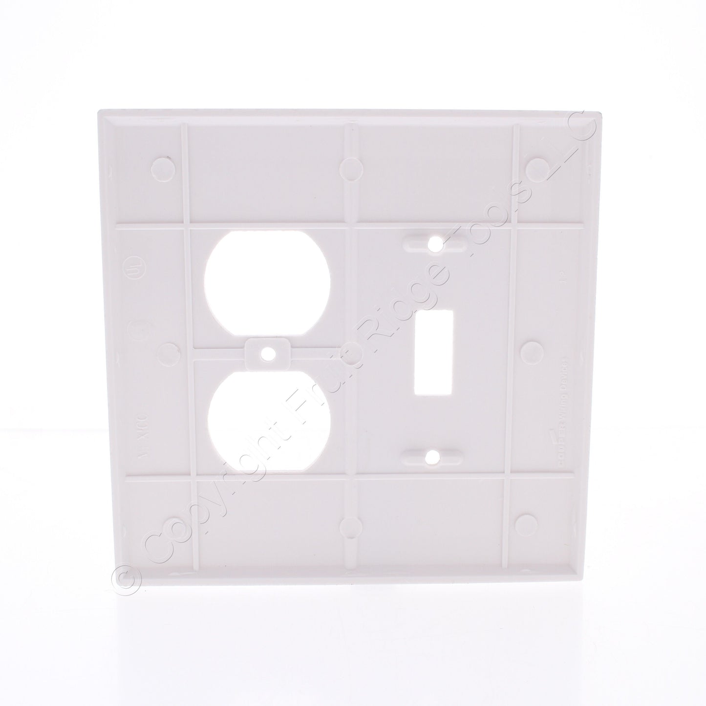 Eaton 2148W White 2-Gang Toggle Duplex Plastic Oversize Wallplate Cover 10-pack