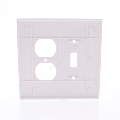 Eaton 2148W White 2-Gang Toggle Duplex Plastic Oversize Wallplate Cover 10-pack