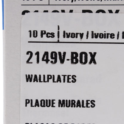 Eaton 2149V Ivory 2-Gang Toggle Switch Plastic Oversize Wallplate Covers 10-pack