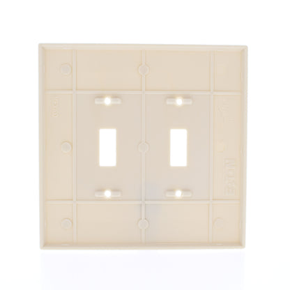 Eaton 2149V Ivory 2-Gang Toggle Switch Plastic Oversize Wallplate Covers 10-pack
