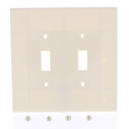 Eaton 2149V Ivory 2-Gang Toggle Switch Plastic Oversize Wallplate Cover Plate