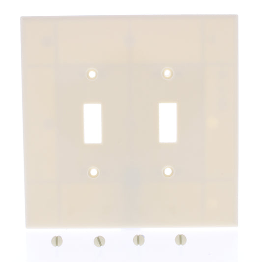 Eaton 2149V Ivory 2-Gang Toggle Switch Plastic Oversize Wallplate Cover Plate