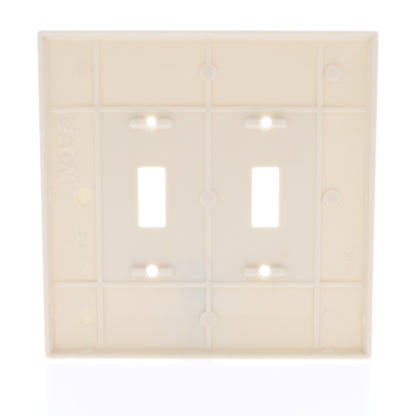 Eaton 2149V Ivory 2-Gang Toggle Switch Plastic Oversize Wallplate Cover Plate