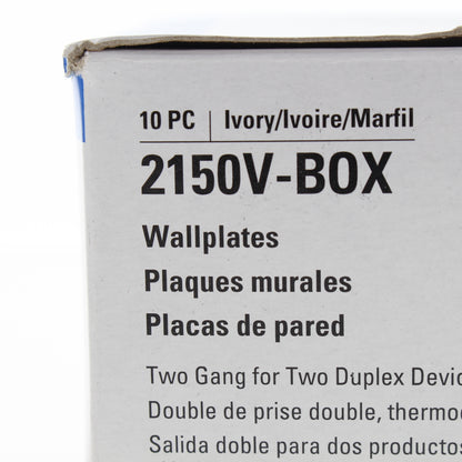 Eaton 2150V Ivory 2-Gang Duplex Outlet Plastic Standard Wallplate Covers 10-pack