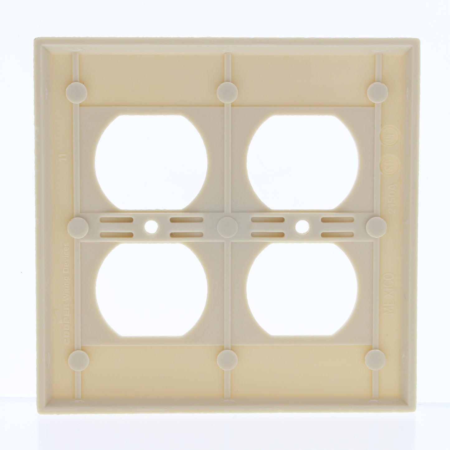Eaton 2150V Ivory 2-Gang Duplex Outlet Plastic Standard Wallplate Covers 10-pack