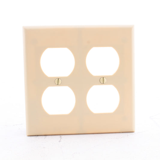 Eaton Ivory 2-Gang Receptacle Thermoset Wallplate Duplex Outlet Cover 2150V