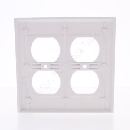Eaton 2150W White 2-Gang Duplex Outlet Plastic Standard Wallplate Cover Plate