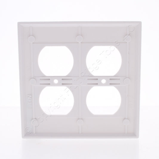 Eaton 2150W White 2-Gang Duplex Outlet Plastic Standard Wallplate Cover Plate
