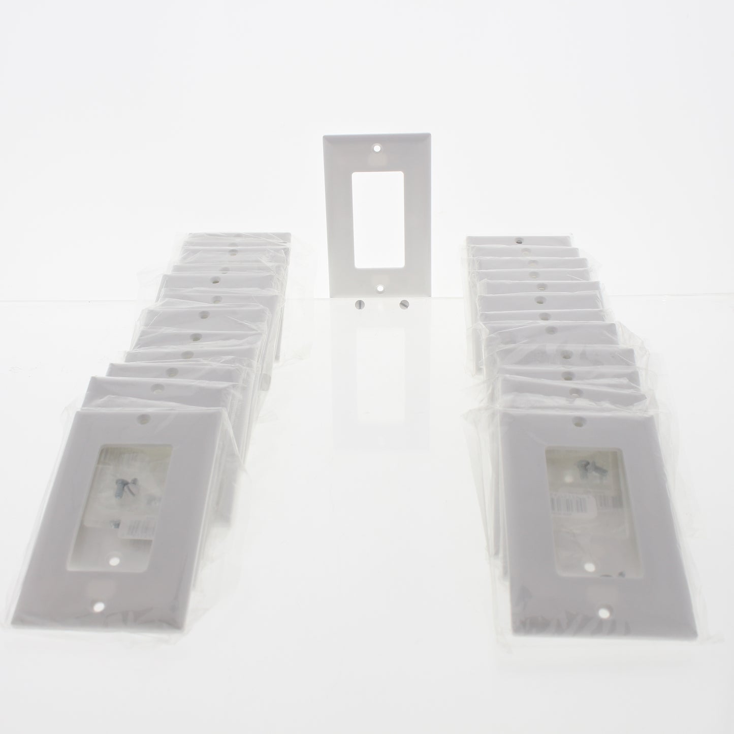 Eaton 2151W White 1-Gang Decorator GFCI Plastic Standard Wallplate Cover 25-pack