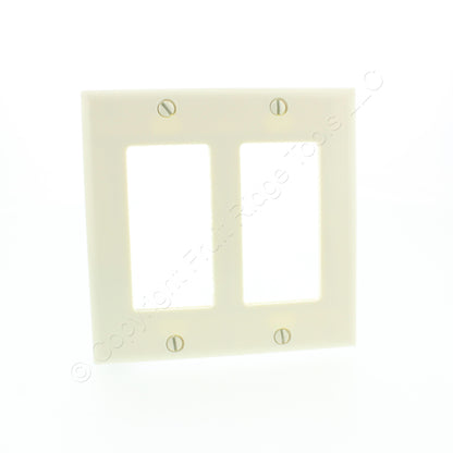 Eaton Almond Decorator Standard 2-Gang Thermoset Wallplate GFCI GFI Cover 2152A