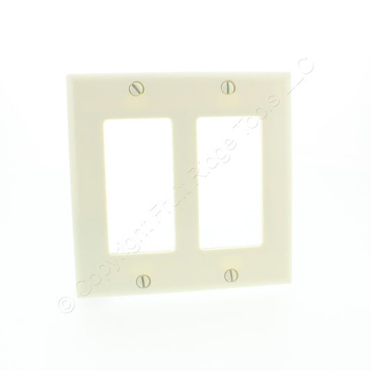 Eaton Almond Decorator Standard 2-Gang Thermoset Wallplate GFCI GFI Cover 2152A