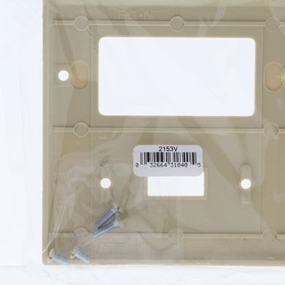 Eaton 2153V Ivory 2-Gang Toggle Switch Decorator GFCI Plastic Standard Wallplate