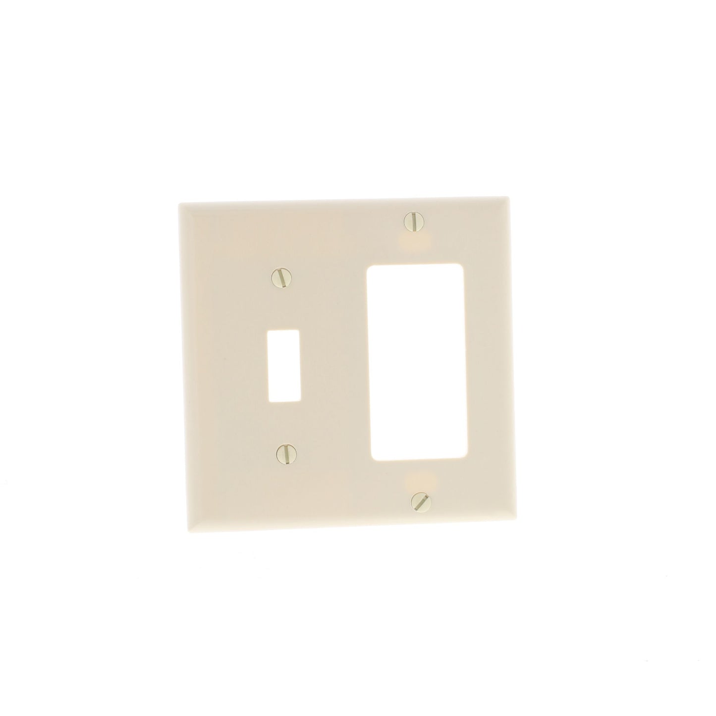 Eaton 2153V Ivory 2-Gang Toggle Switch Decorator GFCI Plastic Standard Wallplate