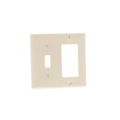 Eaton 2153V Ivory 2-Gang Toggle Switch Decorator GFCI Plastic Standard Wallplate