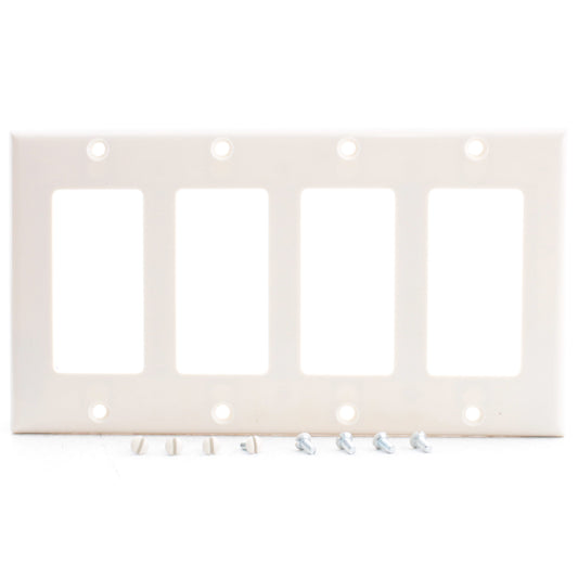 Eaton 2154LA Light Almond 4-GANG Toggle Switch Plastic Standard Wallplate Cover