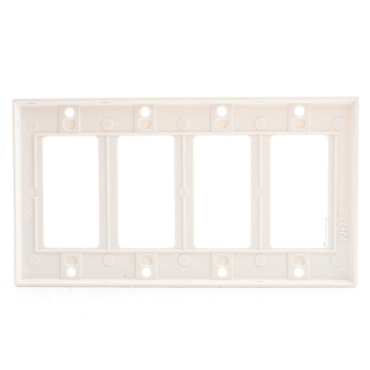 Eaton 2154LA Light Almond 4-GANG Toggle Switch Plastic Standard Wallplate Cover