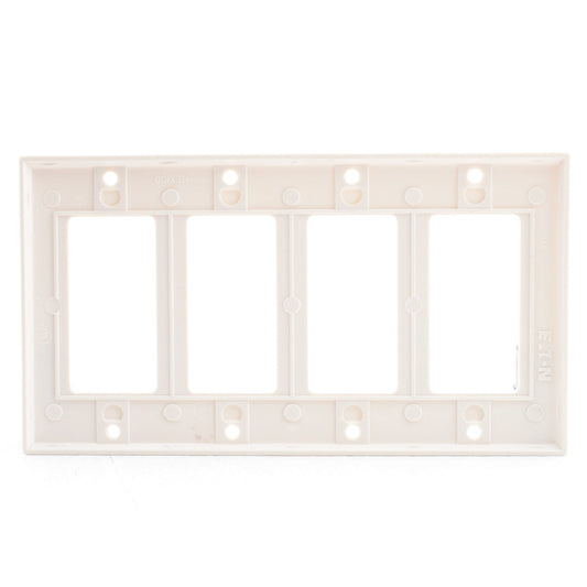 Eaton 2154LA Light Almond 4-GANG Toggle Switch Plastic Standard Wallplate Cover