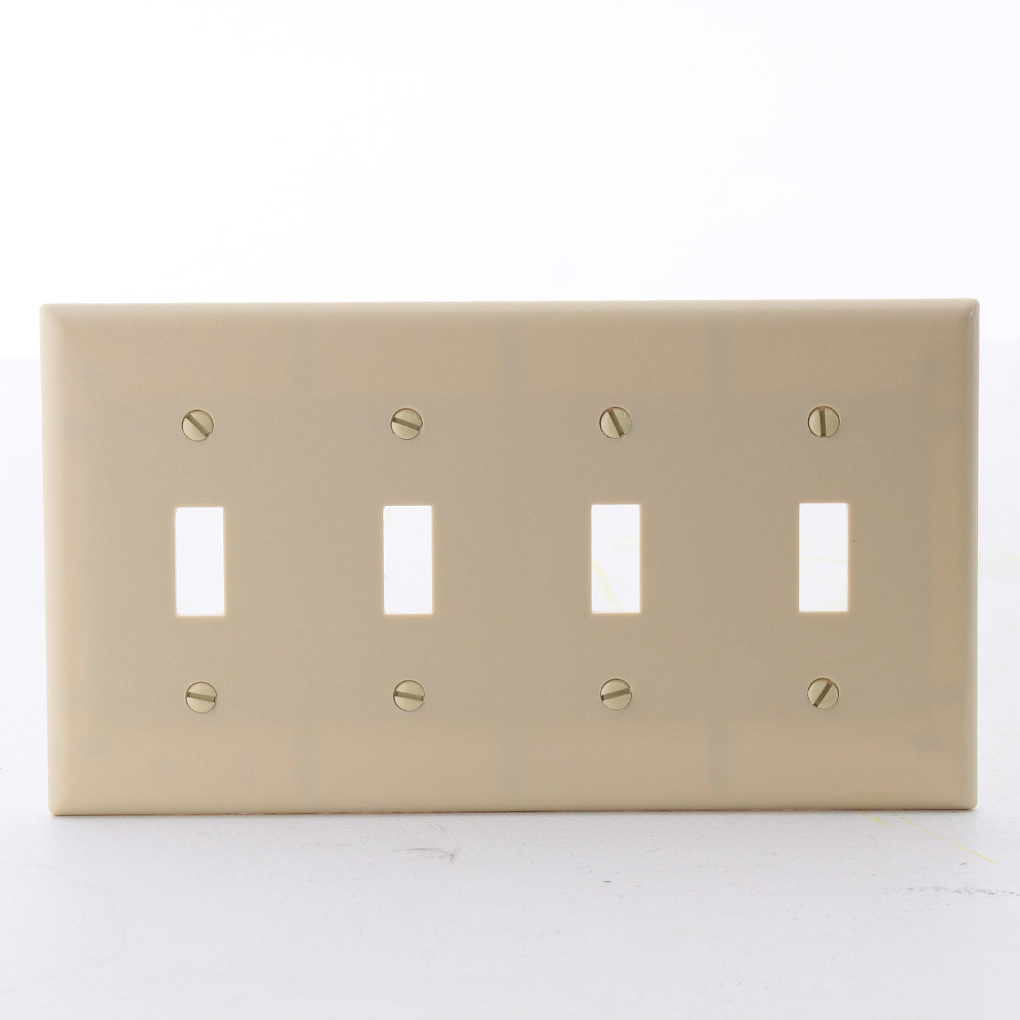 Eaton 2154V Ivory 4-Gang Toggle Switch Plastic Standard Wallplate Cover Plate