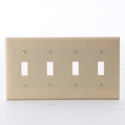 Eaton 2154V Ivory 4-Gang Toggle Switch Plastic Standard Wallplate Cover Plate