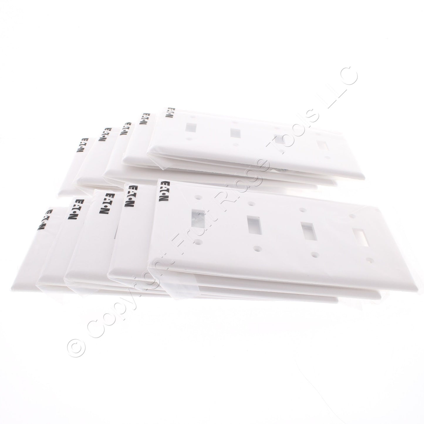 Eaton 2154W White 4-Gang Toggle Switch Plastic Standard Wallplate Covers 10-pack