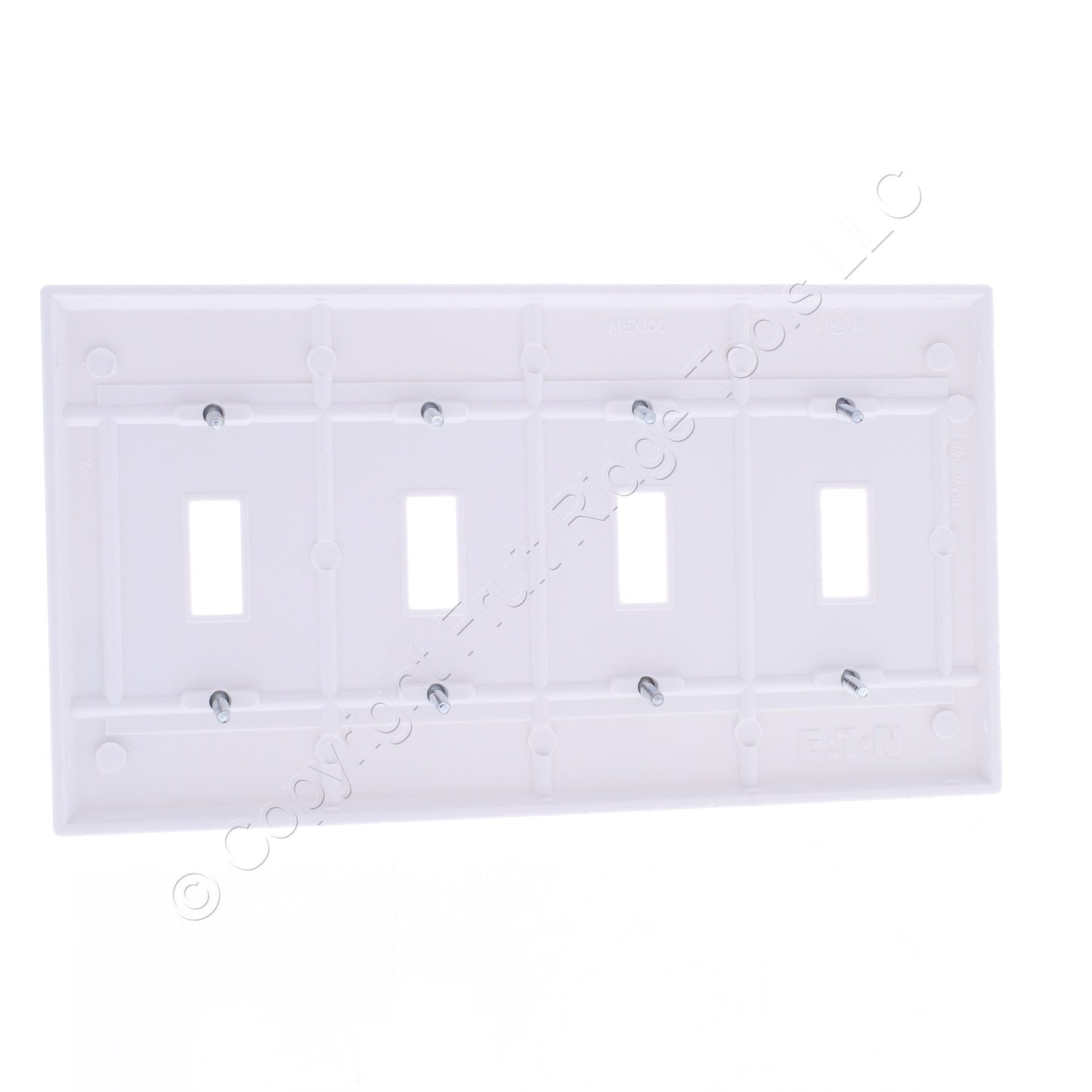 Eaton 2154W White 4-Gang Toggle Switch Plastic Standard Wallplate Covers 10-pack