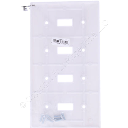 Eaton 2154W White 4-Gang Toggle Switch Plastic Standard Wallplate Cover Plate