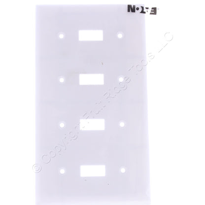 Eaton 2154W White 4-Gang Toggle Switch Plastic Standard Wallplate Cover Plate