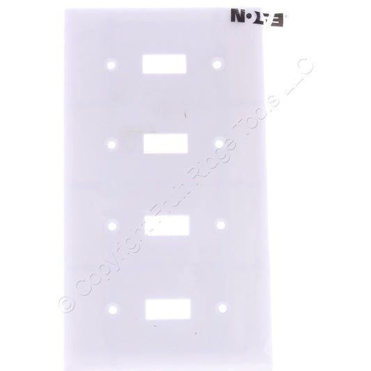 Eaton 2154W White 4-Gang Toggle Switch Plastic Standard Wallplate Cover Plate