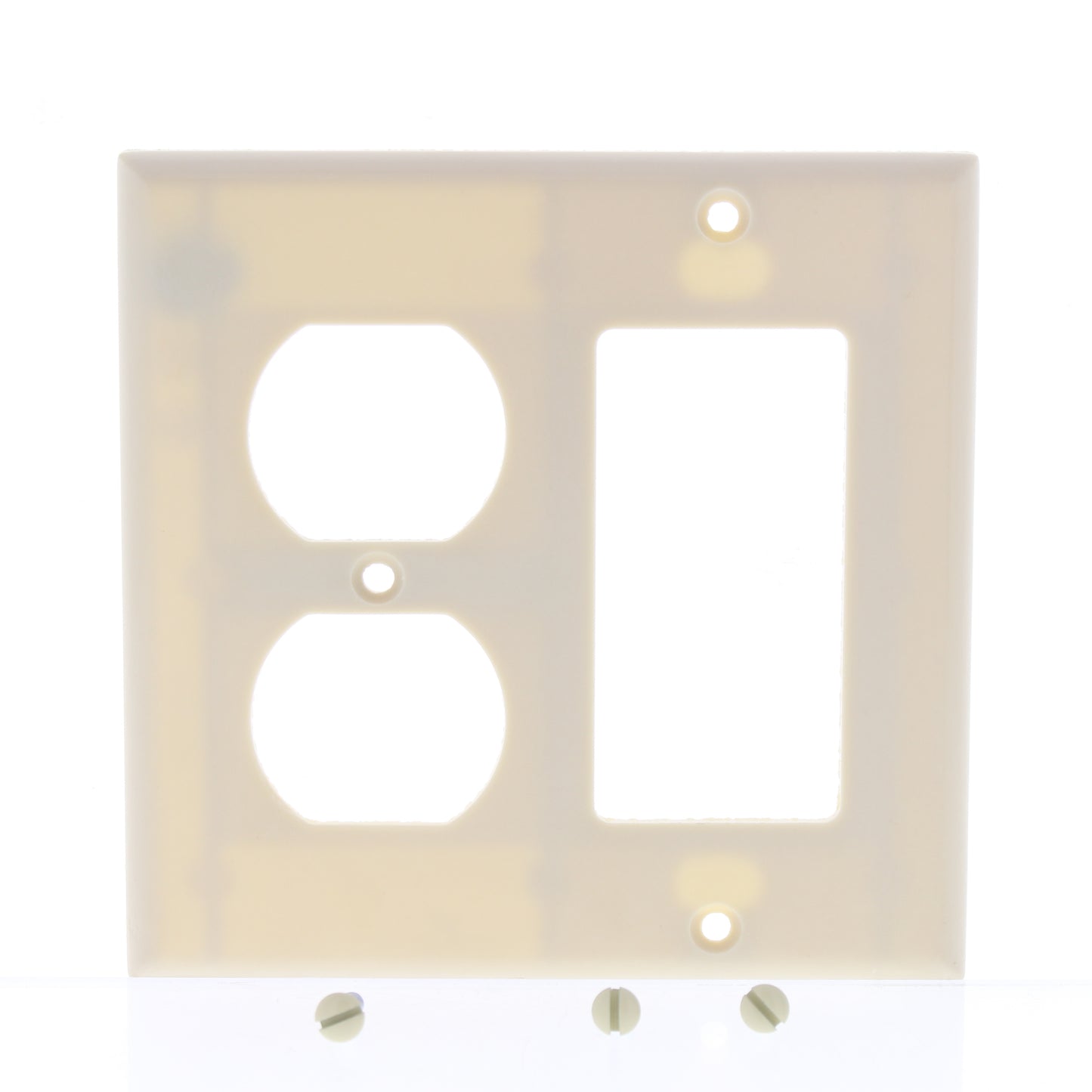 Eaton 2157V Ivory 2-Gang Duplex Decorator Plastic Standard Wallplate Cover 10pcs